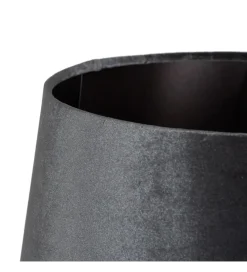 Lampa stołowa HEMLA 64 cm szklana czarno szara
