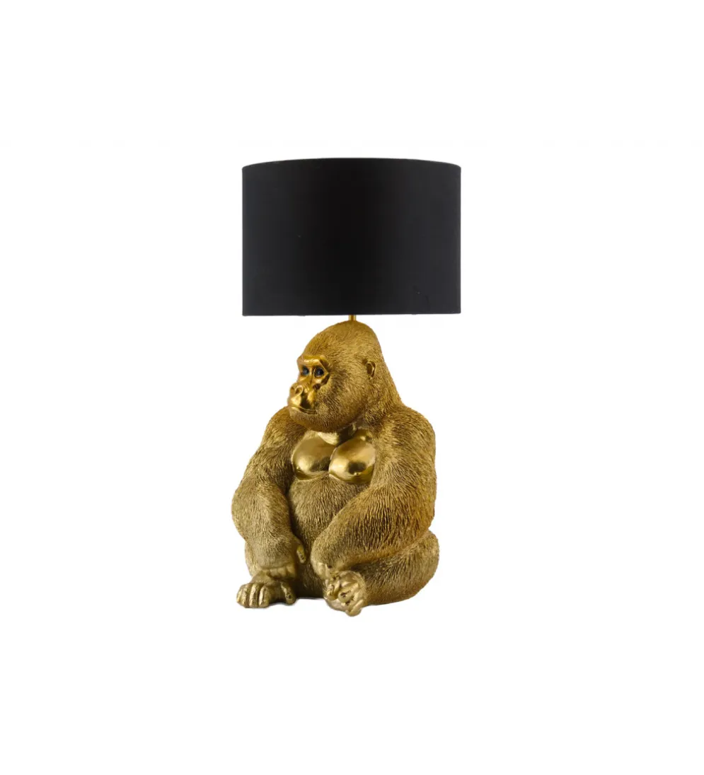 Lampa stołowa KING APE 54 cm czarna złota
