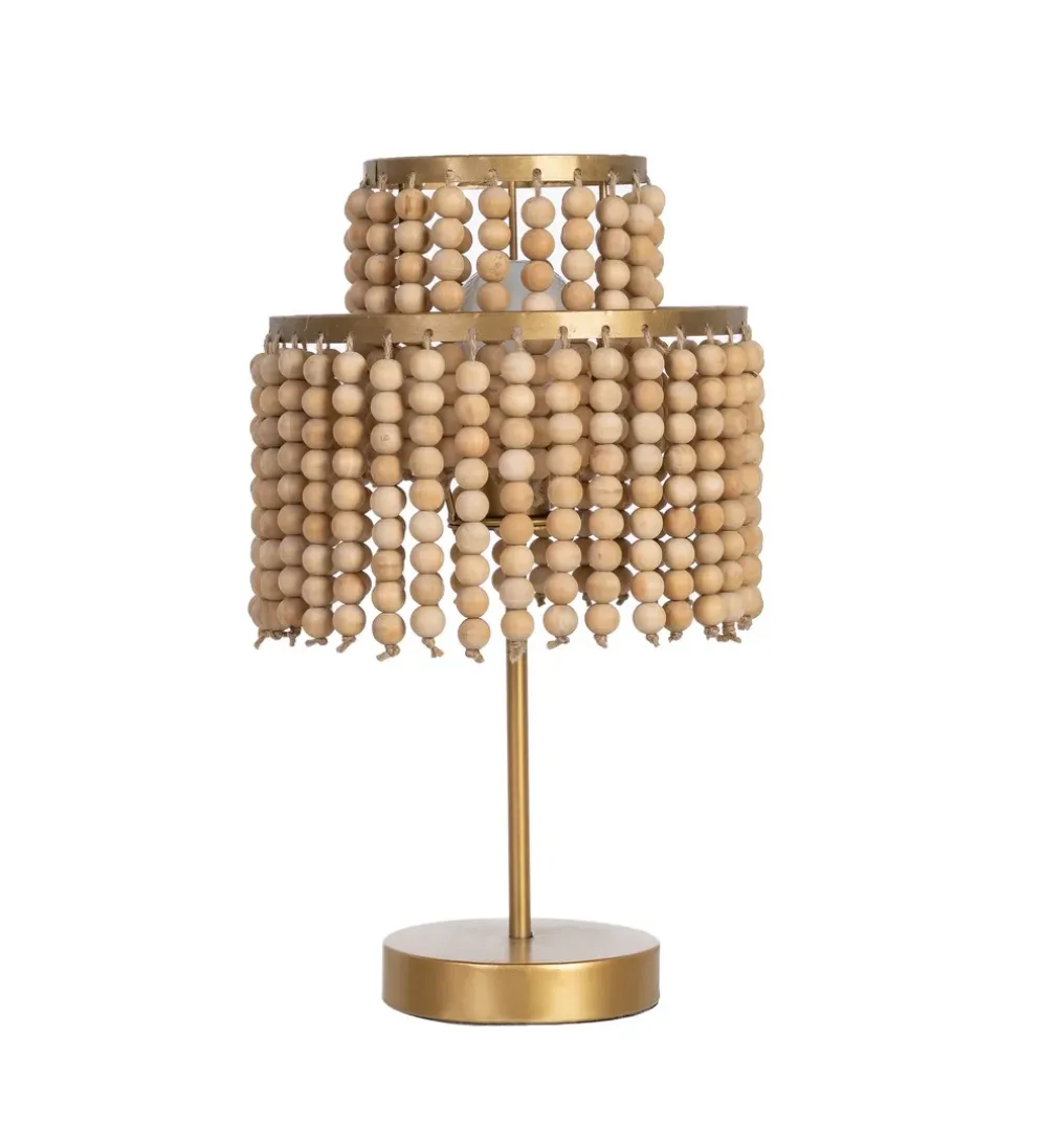 Lampa stołowa KORGAL 50 cm naturalna złota