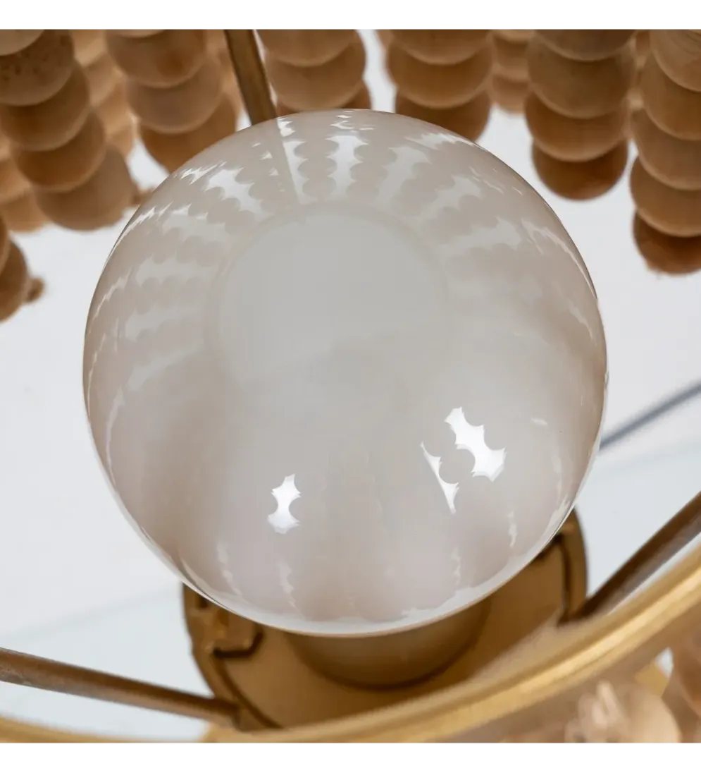Lampa stołowa KORGAL 50 cm naturalna złota