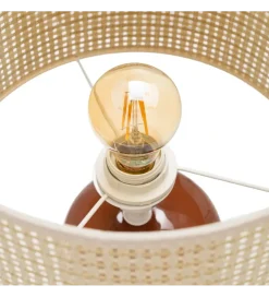 Lampa stołowa MENOSEA 51 cm terrakota kremowa