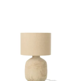 Lampa stołowa MIA 47 cm terrakota beżowa