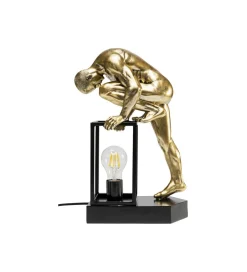 Lampa stołowa NUDE MAN STRECHING 39 cm złota
