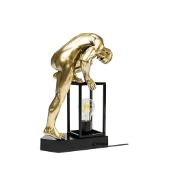 Lampa stołowa NUDE MAN STRECHING 39 cm złota