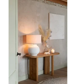 Lampa stołowa SCADY 62 cm terrakota biała
