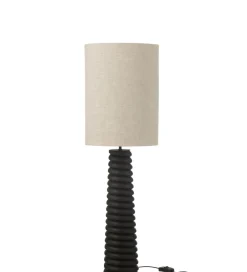 Lampa stołowa SHARY 85 cm drewno ailanthus czarna