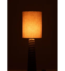 Lampa stołowa SHARY 85 cm drewno ailanthus czarna