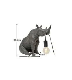 Lampa stołowa SITTING RHINO 42 cm szara