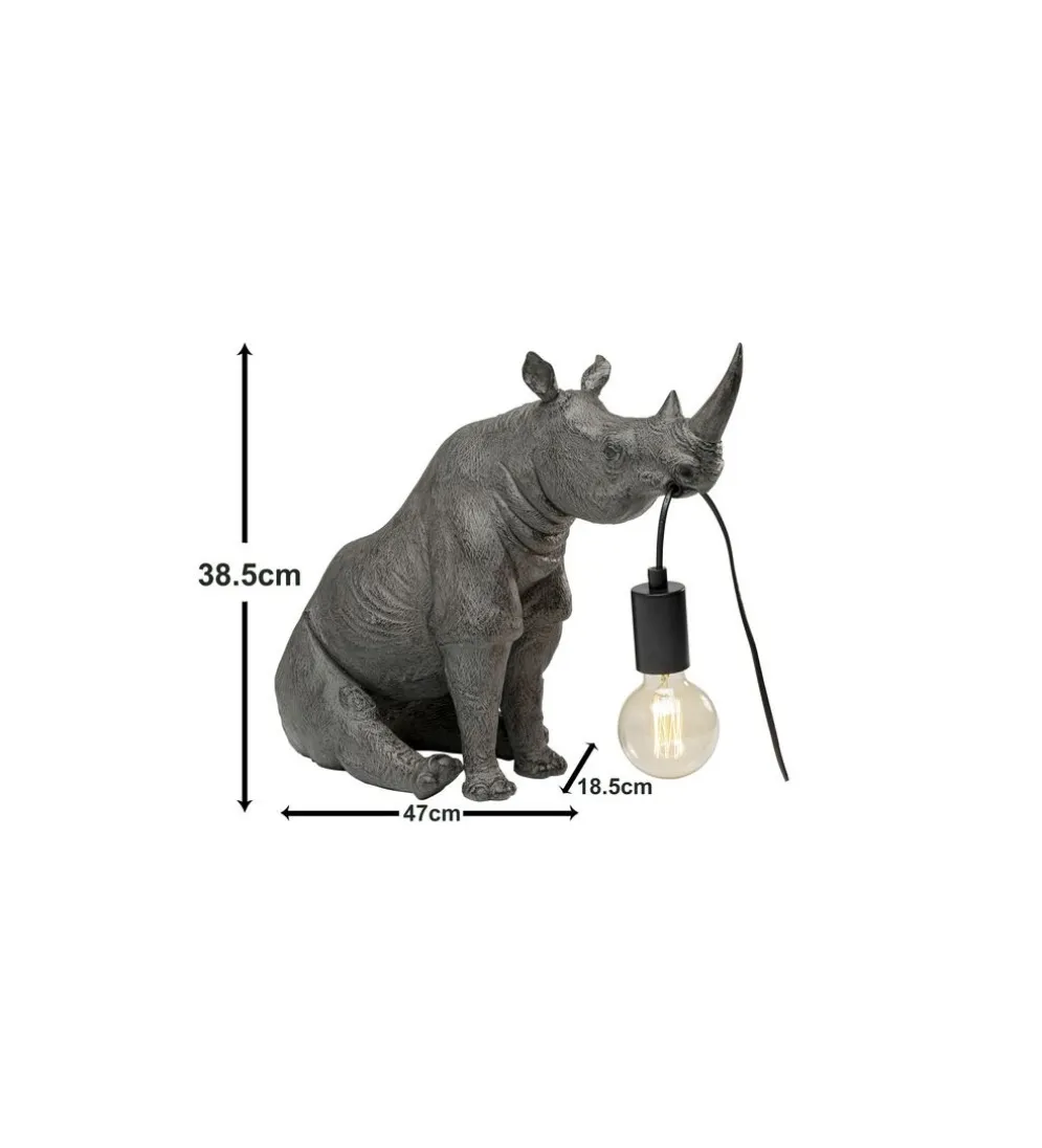 Lampa stołowa SITTING RHINO 42 cm szara