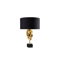 Lampa stołowa SKULL 40 cm złota