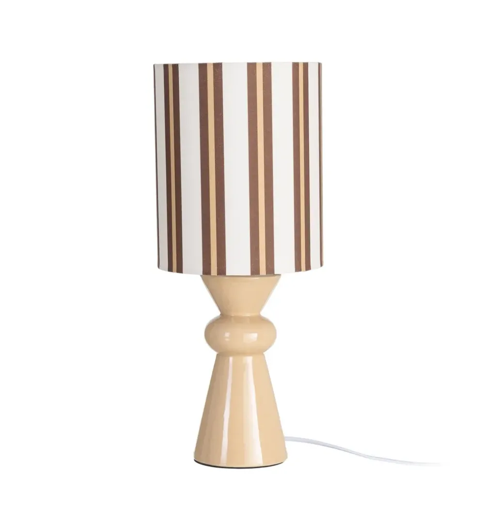 Lampa stołowa STRIPENMA 43 cm beżowa kremowa