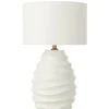 Lampa stołowa WAVING 68 cm ceramika biała
