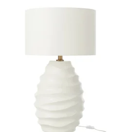 Lampa stołowa WAVING 68 cm ceramika biała