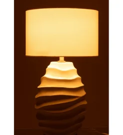 Lampa stołowa WAVING 68 cm ceramika biała