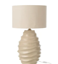 Lampa stołowa WAVING 68 cm ceramika beżowa