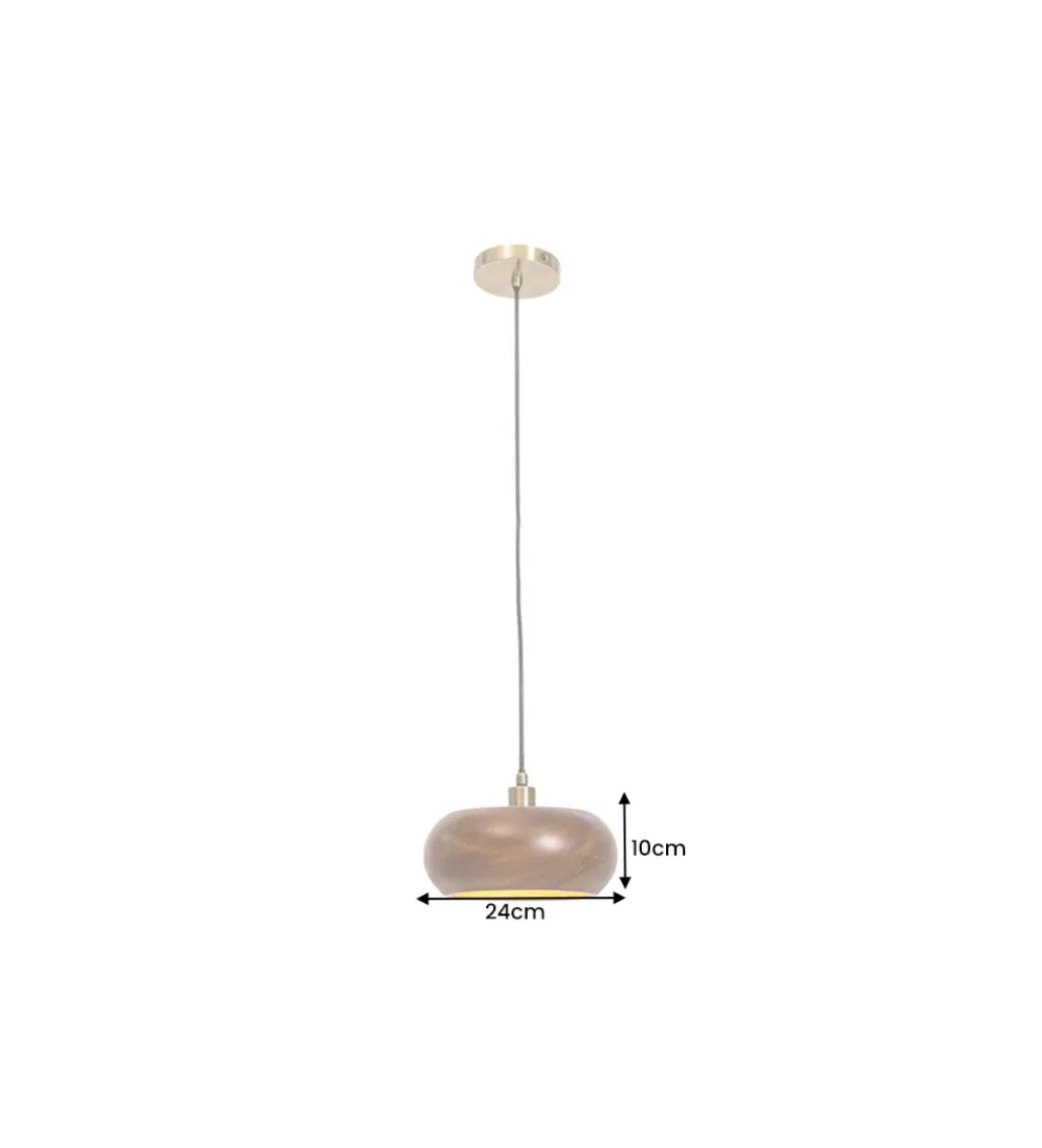 Lampa wisząca ALVA 25 cm drewno akacja