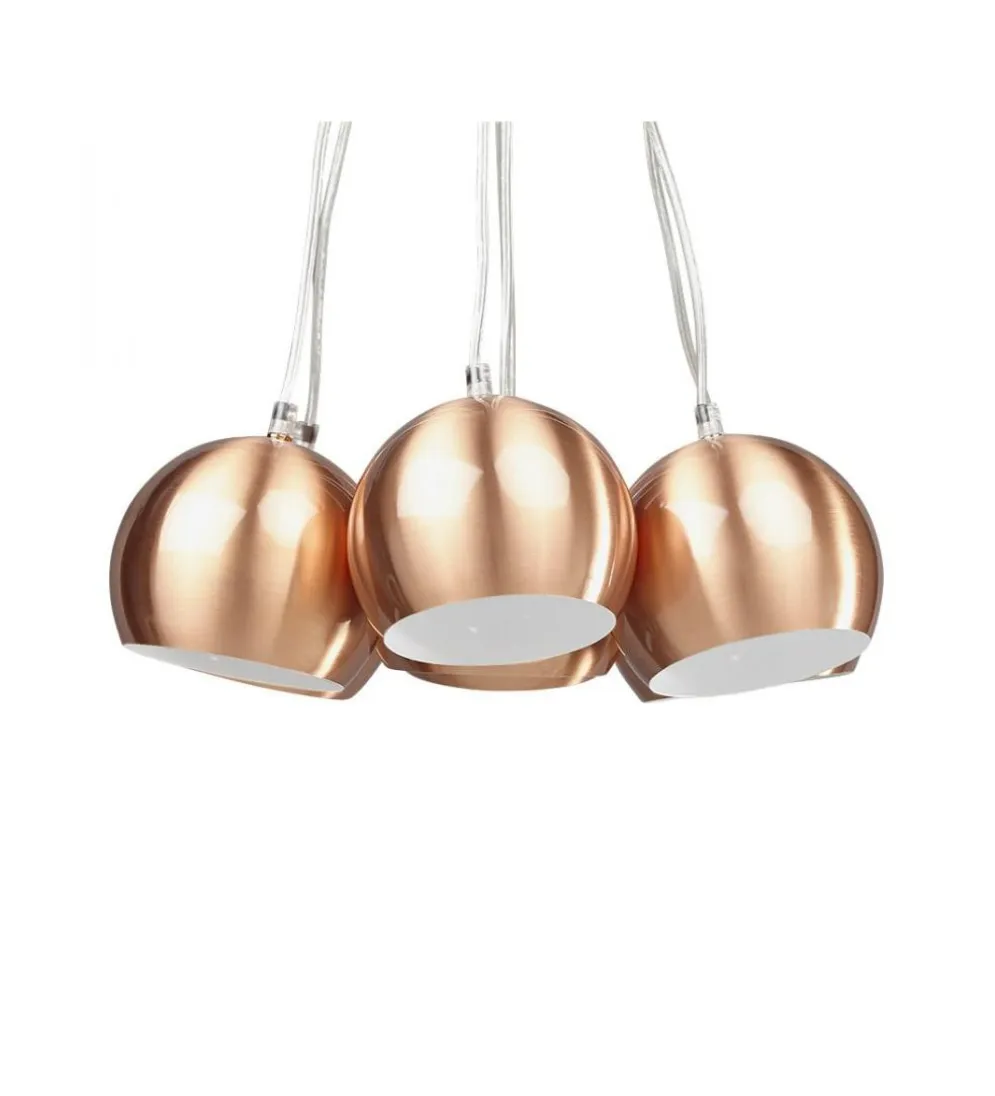 Lampa wisząca BOOMI 7 kloszy miedziana