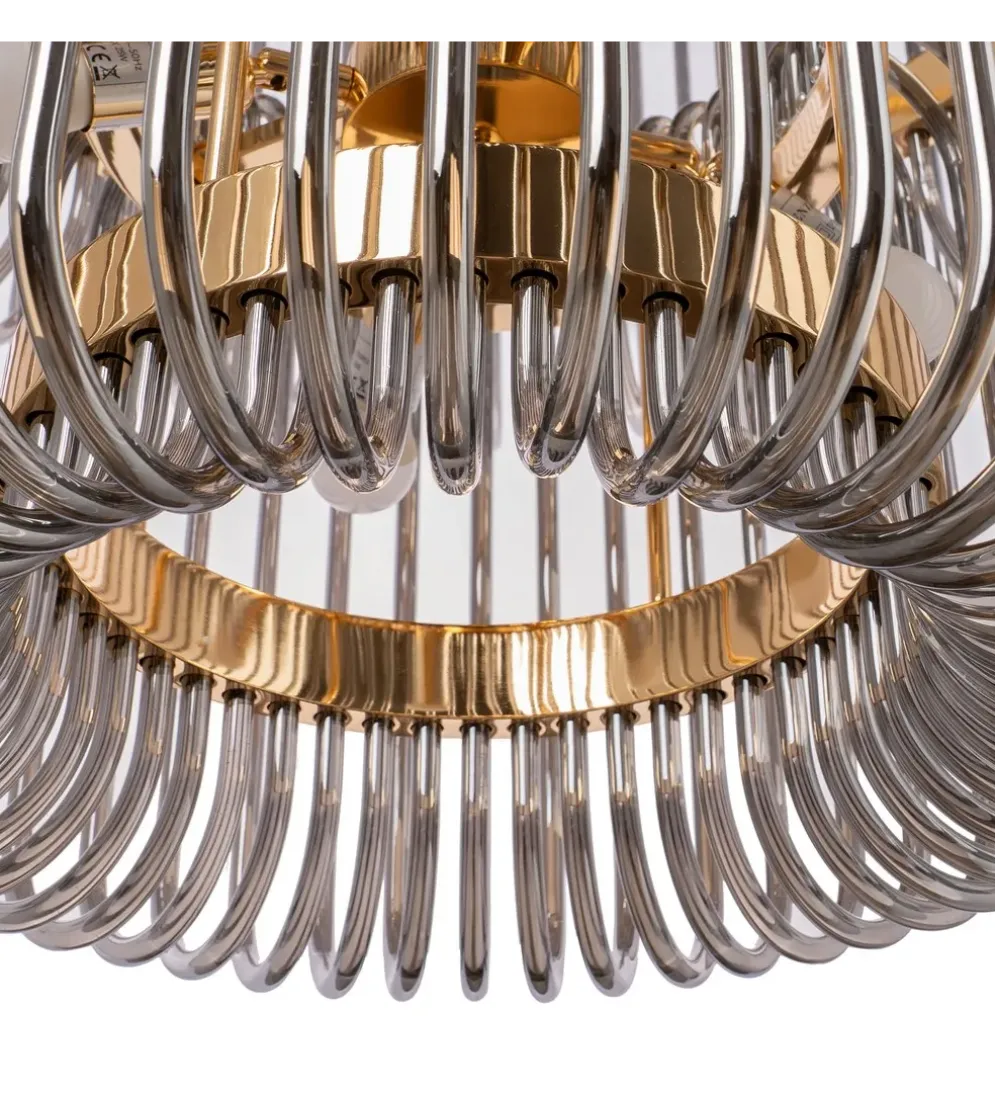 Lampa wisząca CELINK 80 cm złoto szara