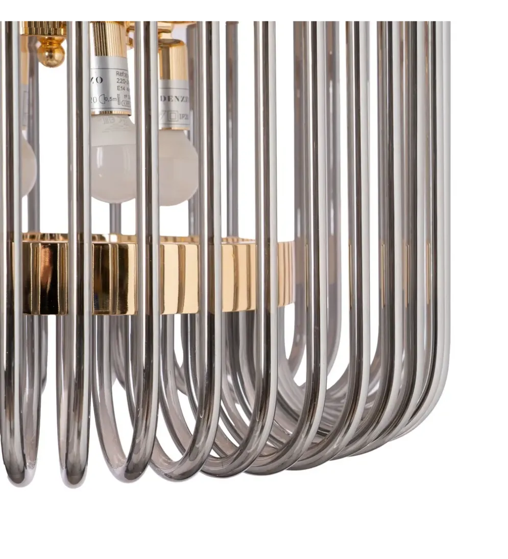 Lampa wisząca CELINK 50 cm złoto szara