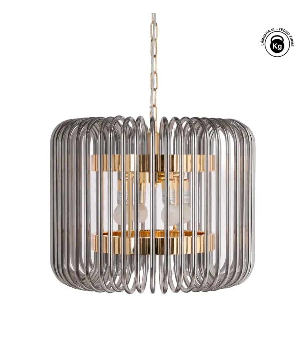 Lampa wisząca CELINK 50 cm złoto szara