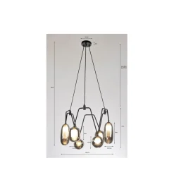 Lampa wisząca COLUMBO 58 cm czarna
