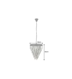 Lampa wisząca CRYSTAL 50 cm czarne szkło pryzmaty szare