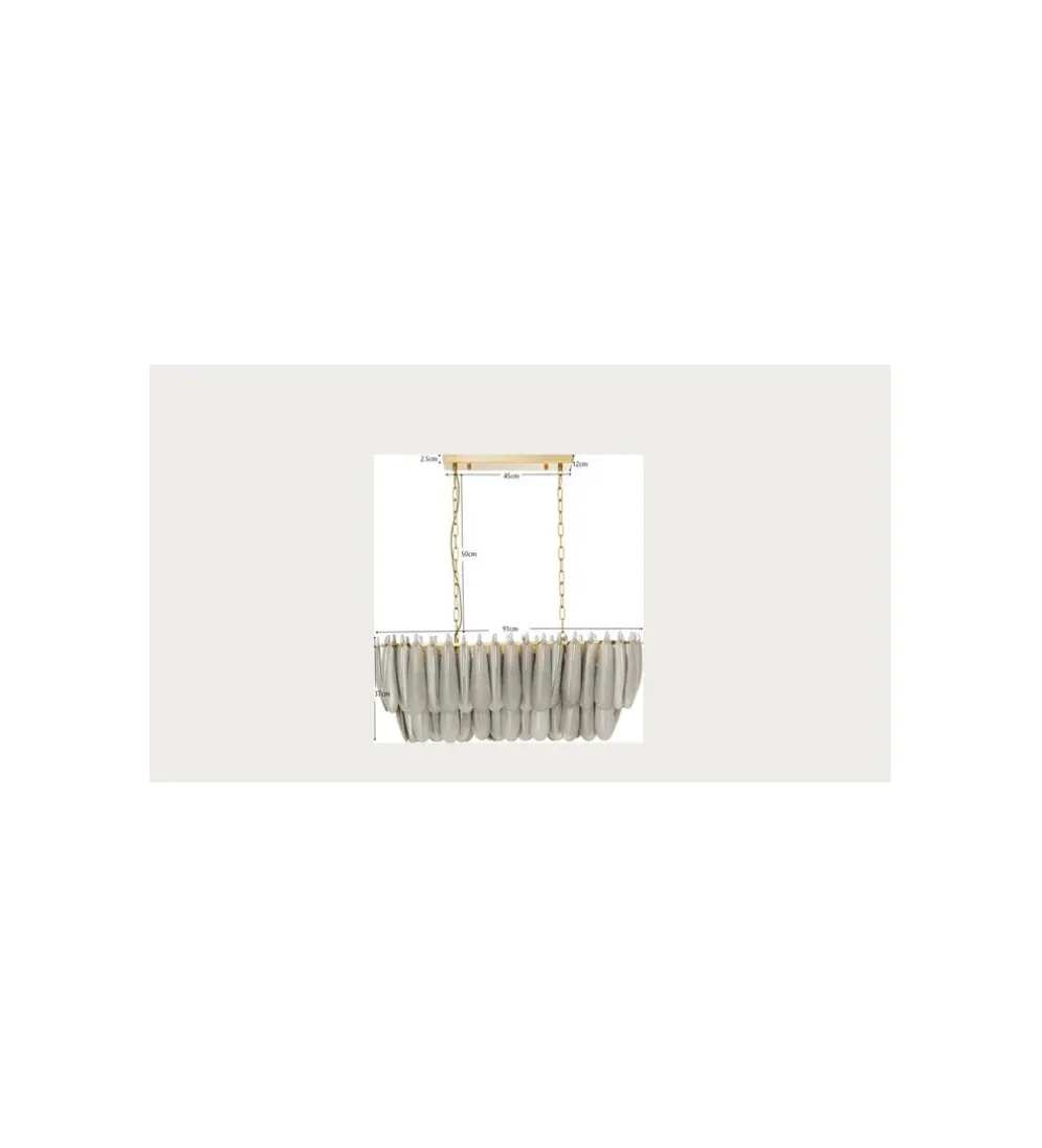 Lampa wisząca FEATHER 95 cm szara