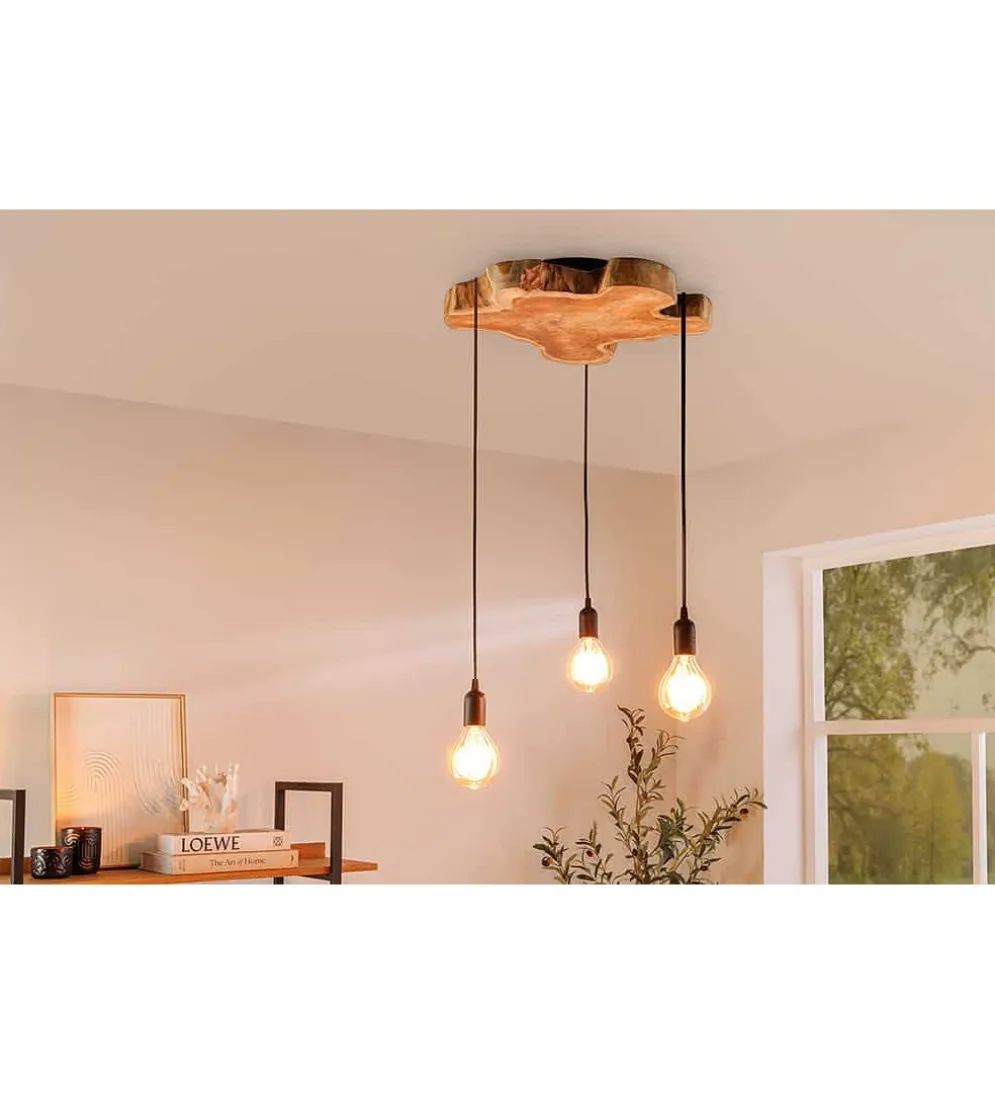 Lampa wisząca KORA 50 cm Drewno Longan