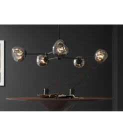 Lampa wisząca LIQUID DIAMOND 5 kloszy szkło dymione