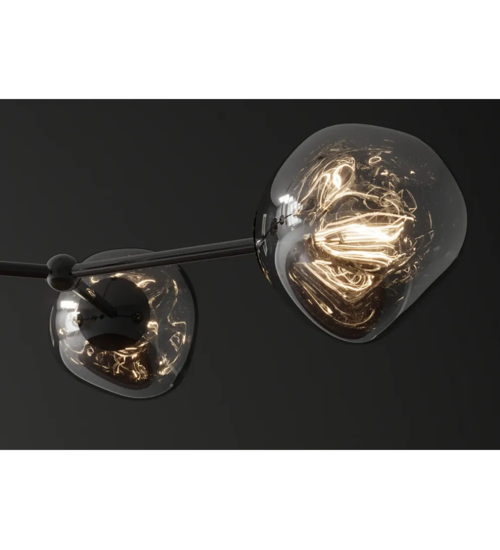 Lampa wisząca LIQUID DIAMOND 5 kloszy szkło dymione