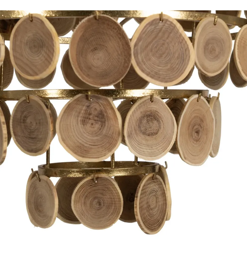 Lampa wisząca PORBELMA 58 cm złota naturalna