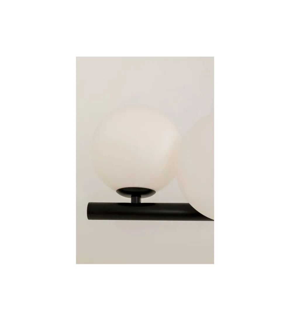 Lampa wisząca SCALA BALLS 150 cm czarna białe klosze