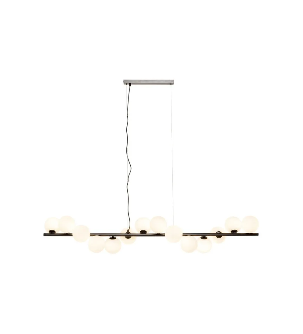 Lampa wisząca SCALA BALLS 150 cm czarna białe klosze