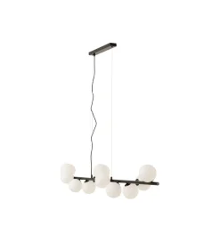 Lampa wisząca SCALA BALLS 150 cm czarna białe klosze