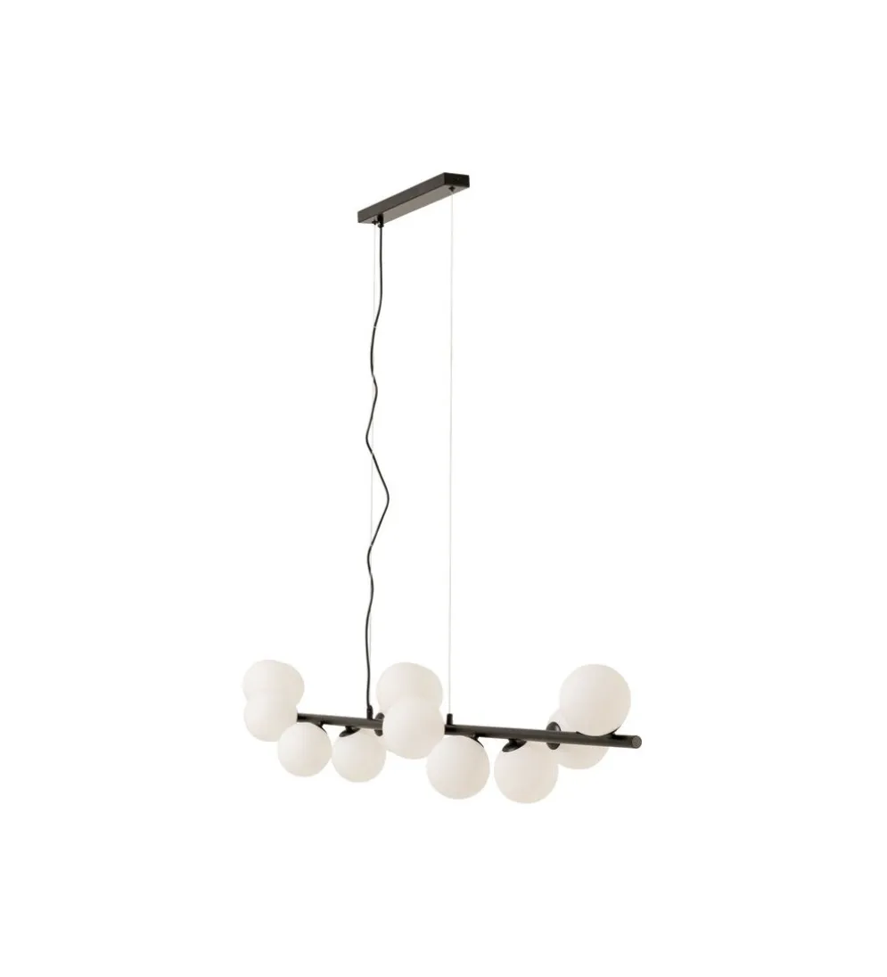 Lampa wisząca SCALA BALLS 150 cm czarna białe klosze