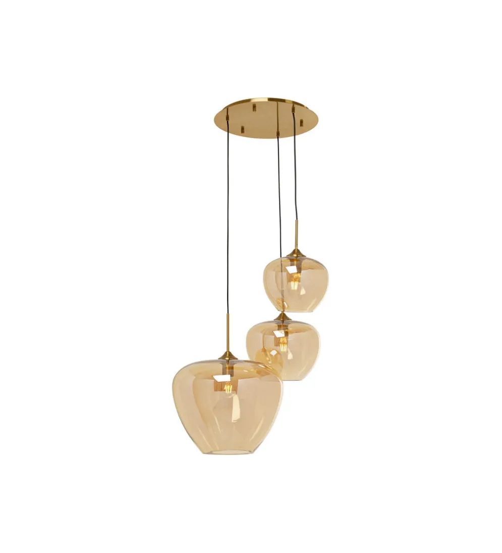 Lampa wisząca SPHERE AMBER 45 cm złota