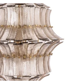 Lampa wisząca TEGOR 53 cm szare szkło
