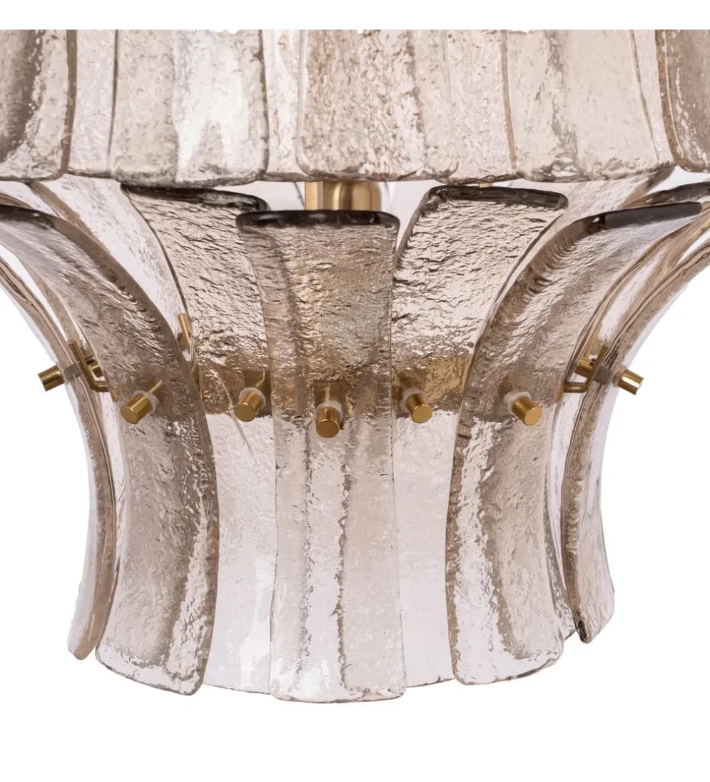 Lampa wisząca TEGOR 53 cm szare szkło