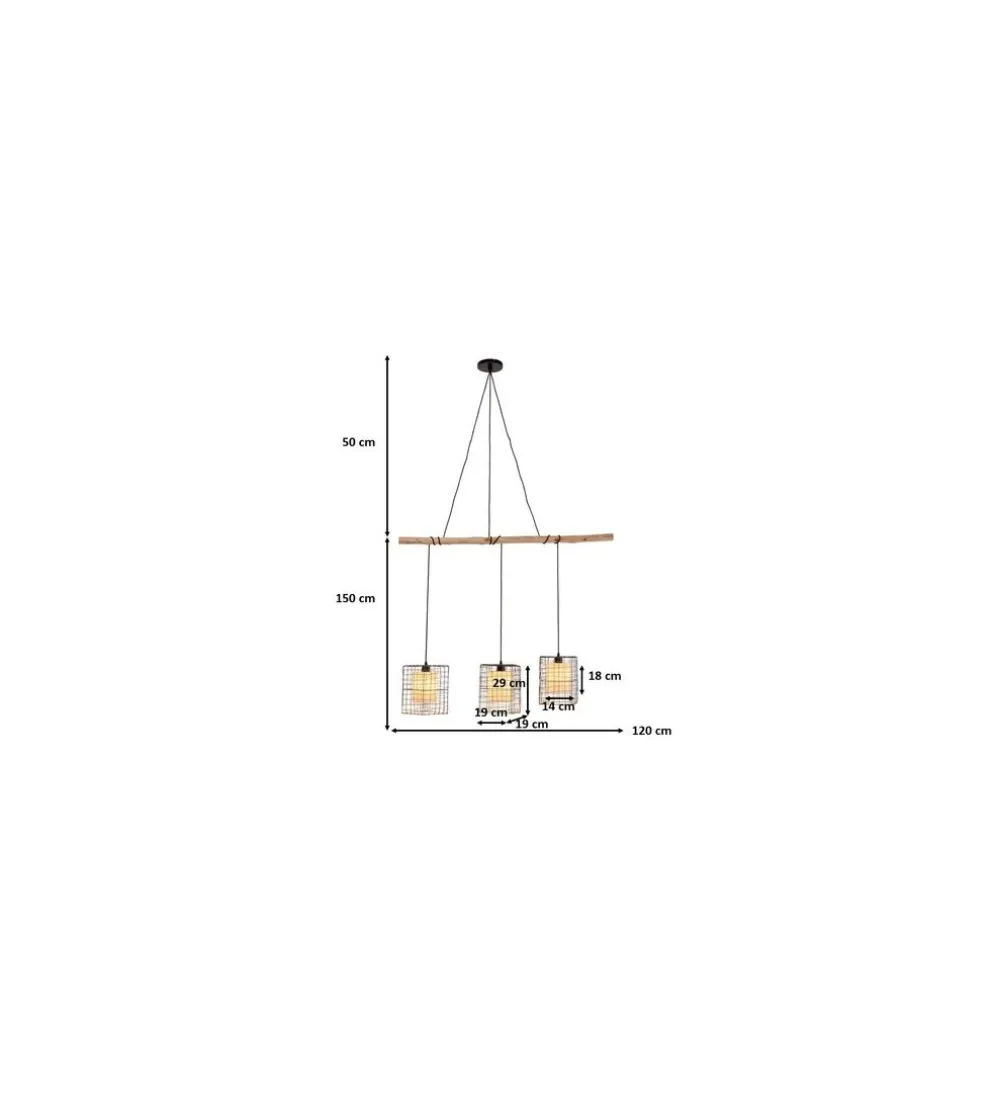 Lampa wisząca THREE GRIDS 120 cm
