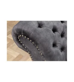 Leżanka Chesterfield BRIGIDA 170 cm szara