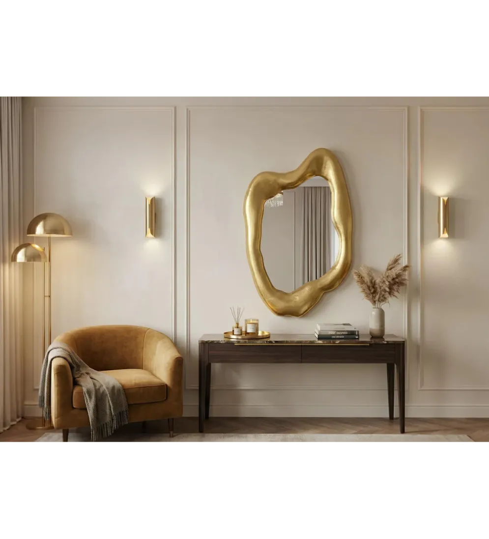 Lustro AURA 90 cm złotego