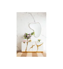 Lustro SHAPE 110 cm x 10 cm w kolorze mosiądzu
