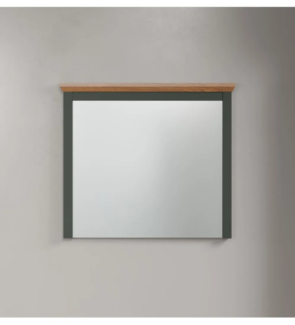 Lustro STANTON 68 cm w optyce dębu Evoke Ciemnozielony