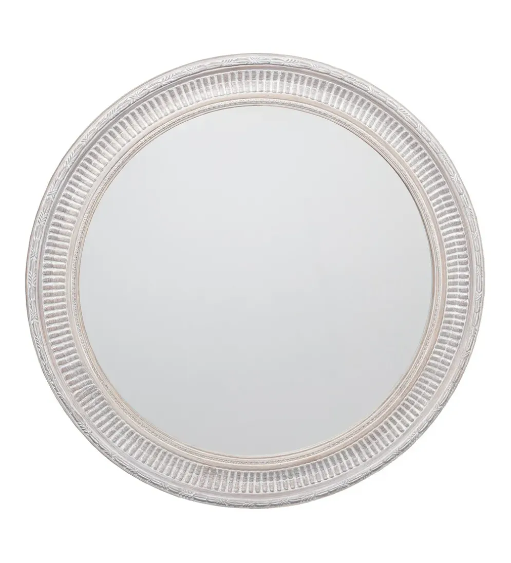 Lustro wiszące DEAY 80 cm drewno paulowni szare
