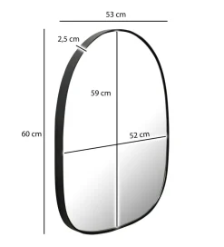 Lustro wiszące DEFORME 53 cm czarne