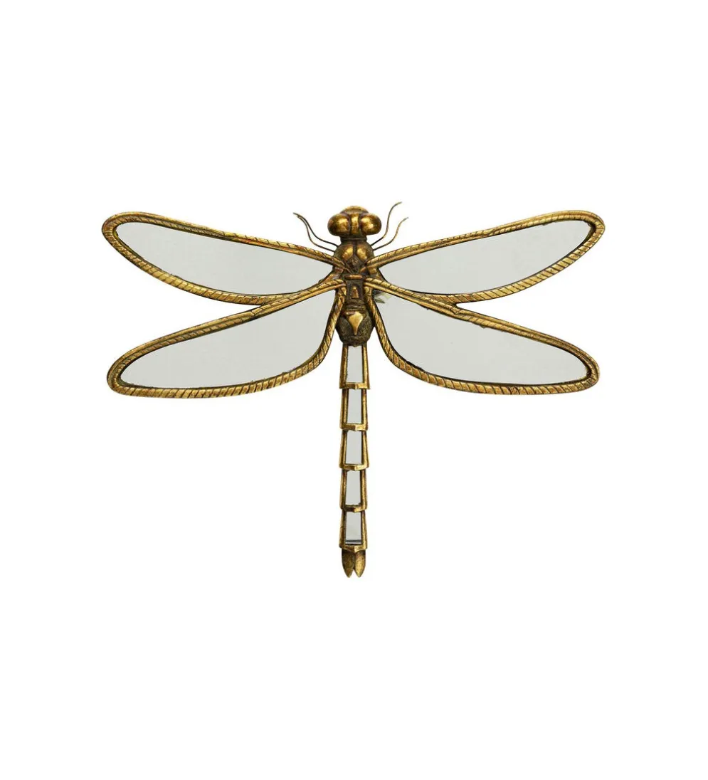 Lustro wiszące DRAGONFLY 46 x 36 cm stare złoto