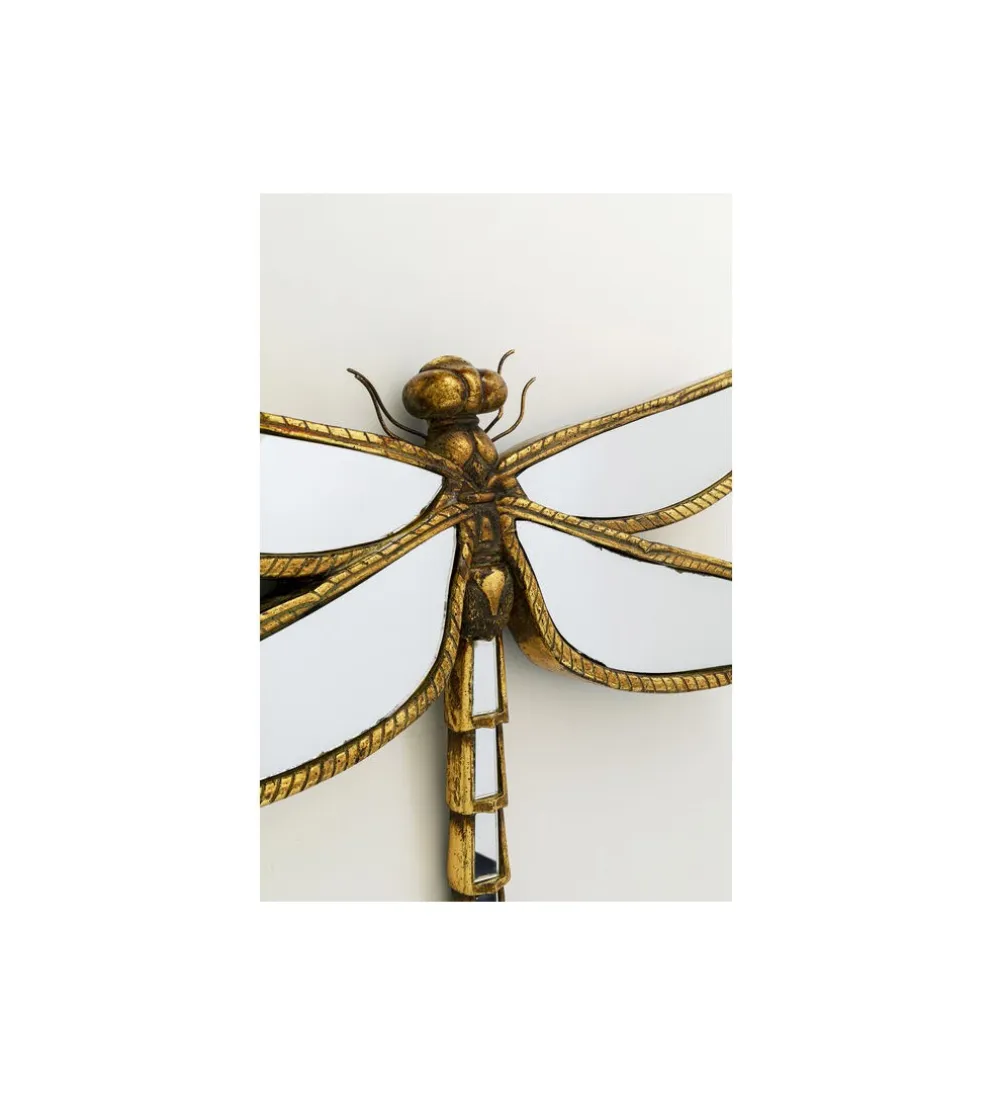 Lustro wiszące DRAGONFLY 46 x 36 cm stare złoto