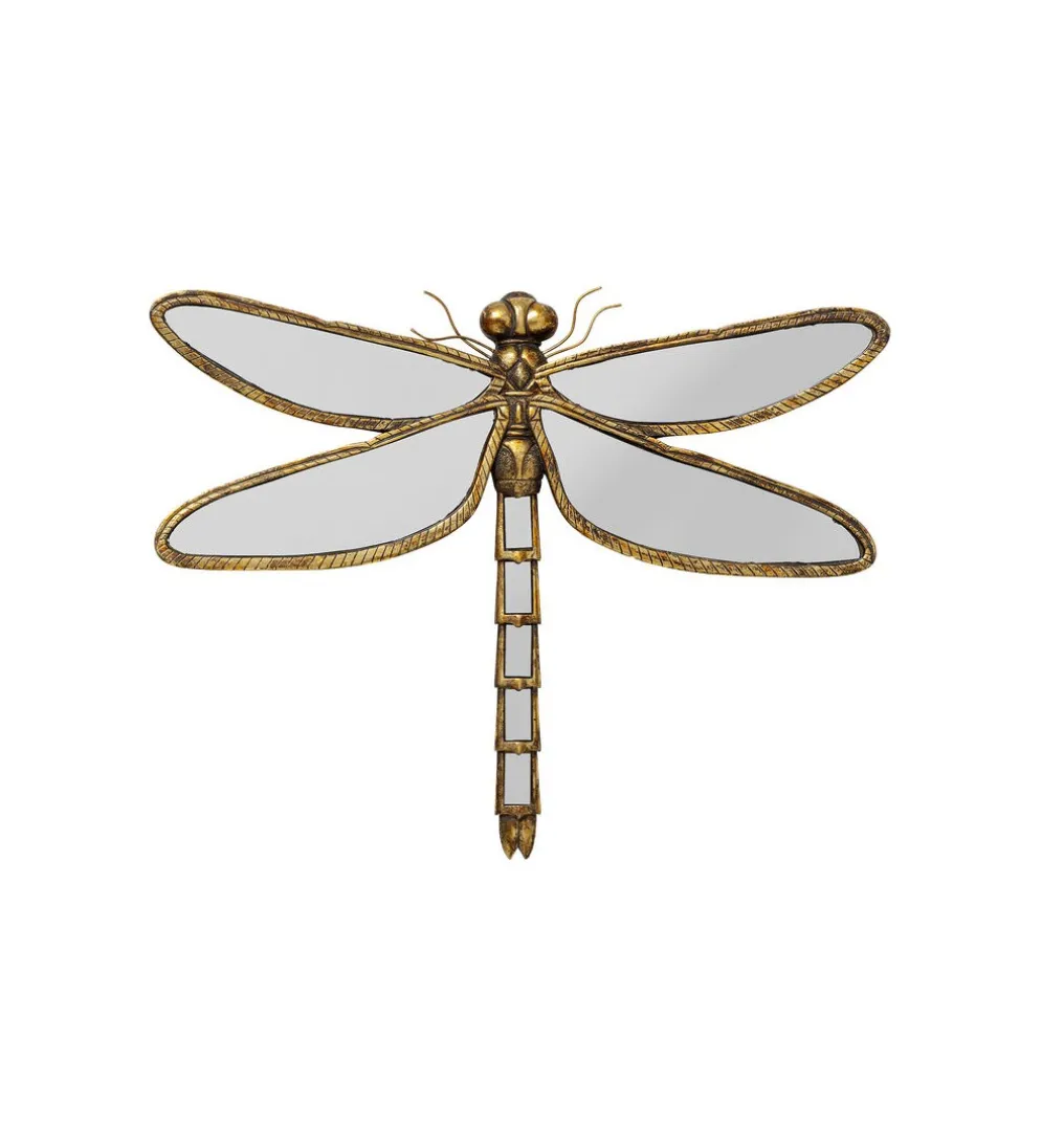 Lustro wiszące DRAGONFLY 70 x 54 cm stare złoto