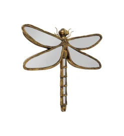 Lustro wiszące DRAGONFLY 70 x 54 cm stare złoto