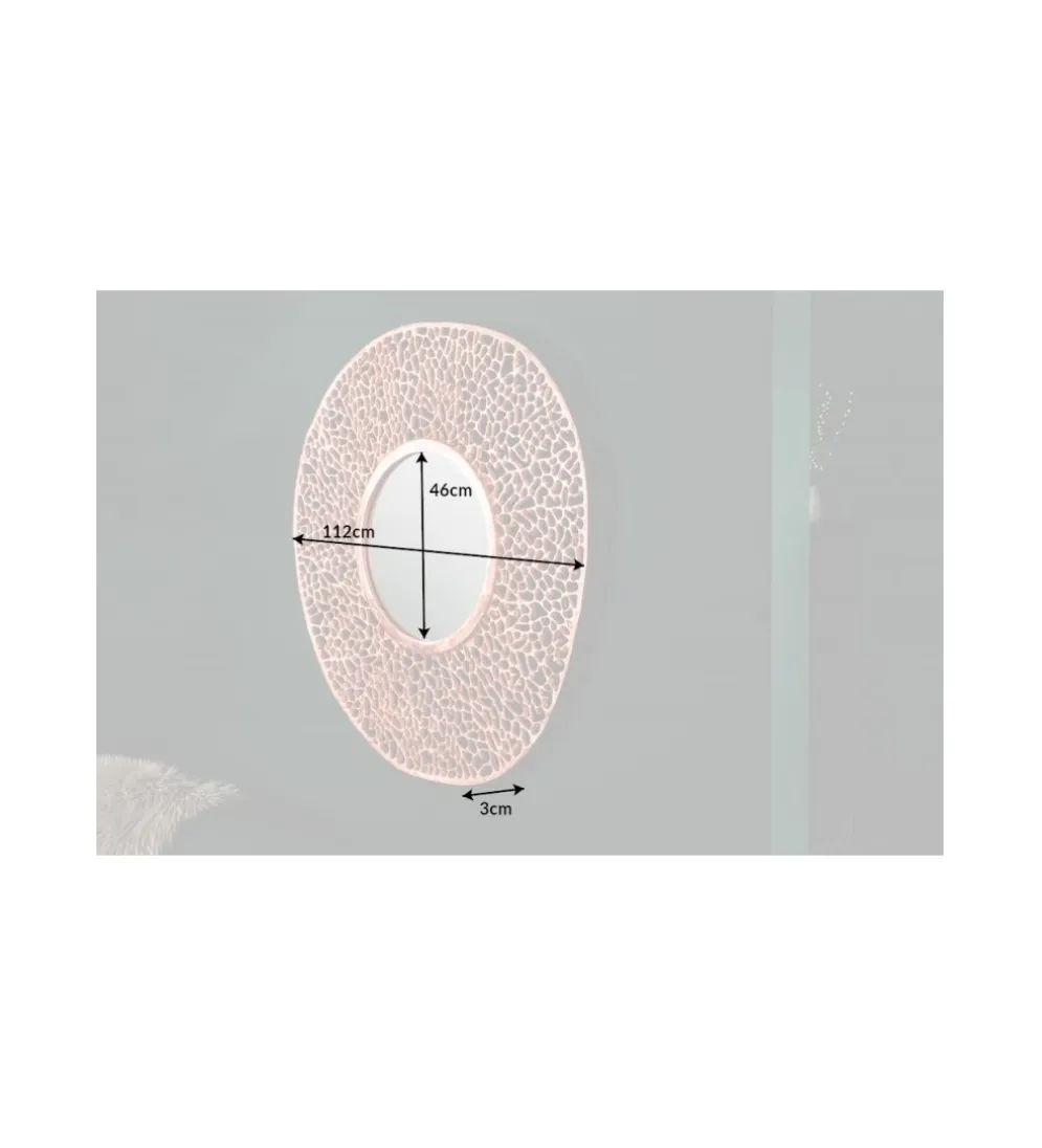 Lustro wiszące LEAF 110 cm miedziane